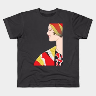 Art Deco Lady Kids T-Shirt